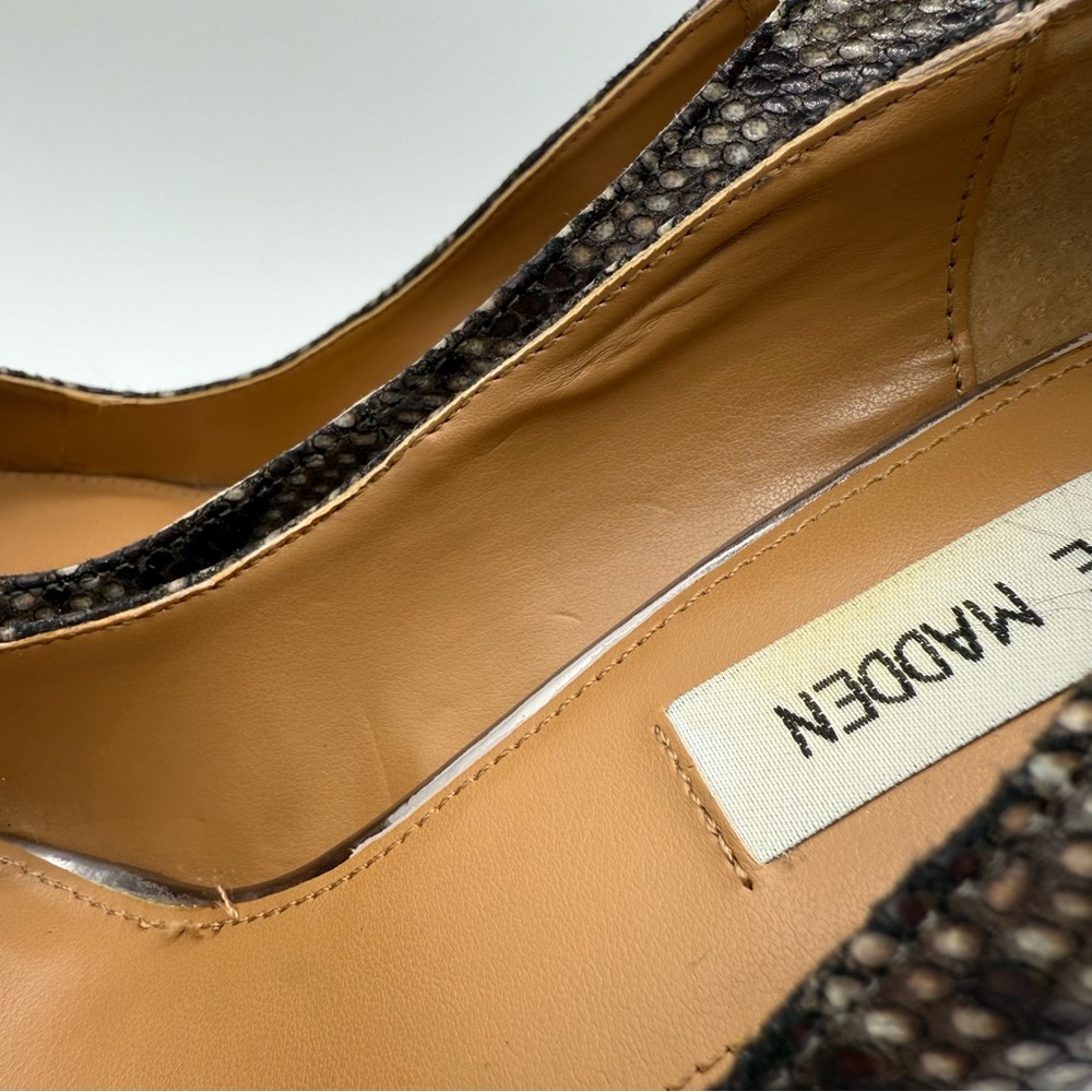Steve Madden Snakeskin Pumps Cap Toe Pointy Stiletto Heels 6.5 - Picture 14 of 16